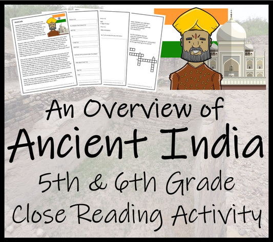 Ancient India Close Reading Comprehension Activity | 5th Grade & 6th Grade