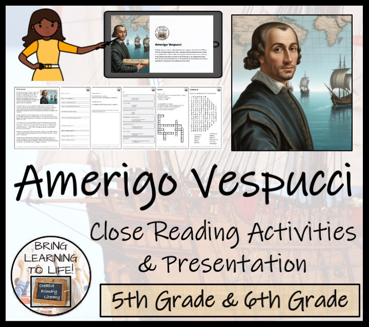 Amerigo Vespucci Close Reading Comprehension Activities | 5th Grade & 6th Grade