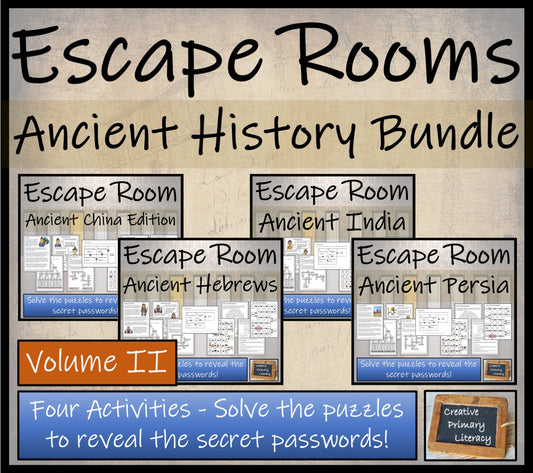Ancient Civilizations Escape Room Activity Bundle Volume 2 | 5th & 6th Grade