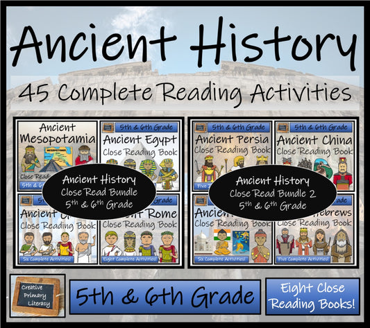 Ancient History Close Reading Book Mega Bundle | 5th Grade & 6th Grade
