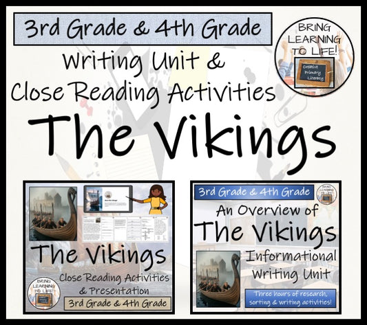 The Vikings Close Reading & Informational Writing Bundle | 3rd & 4th Grade