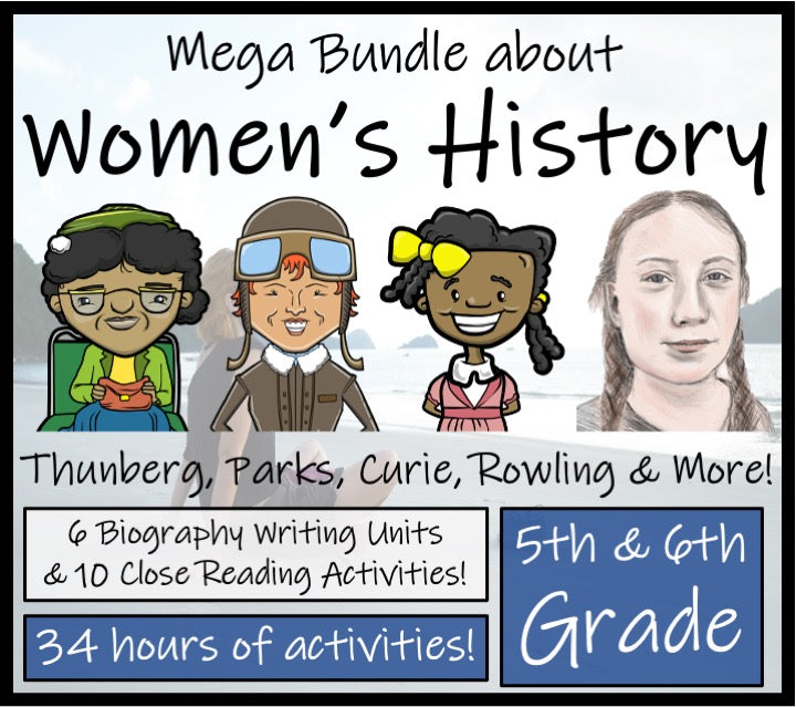 Womens History Month Close Reading & Writing Mega Bundle | 5th Grade & 6th Grade