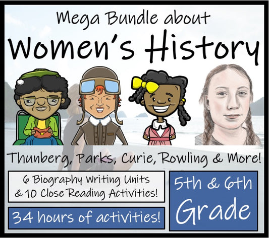 Womens History Month Close Reading & Writing Mega Bundle | 5th Grade & 6th Grade