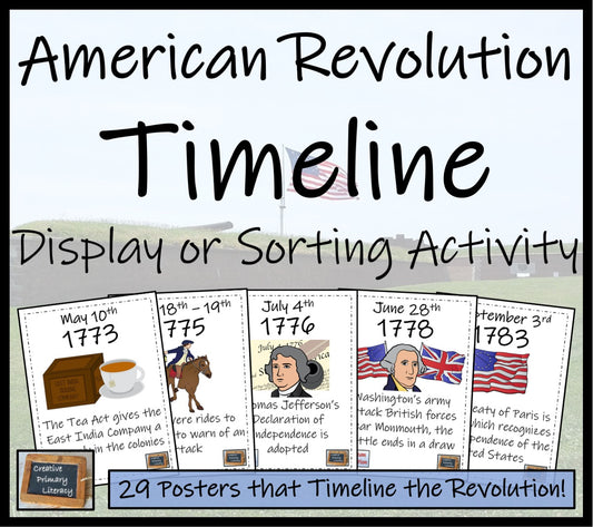 American Revolutionary War Timeline Display Research and Sorting Activity