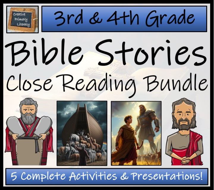 Bible Stories Close Reading Comprehension Bundle | 3rd Grade & 4th Grade