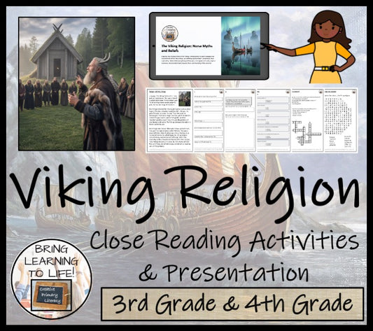 Viking Religion Close Reading Comprehension Activities | 3rd Grade & 4th Grade