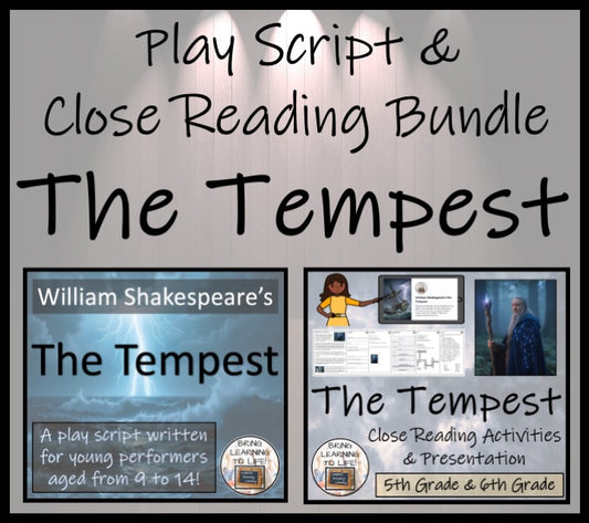 The Tempest | Play Script & Close Reading Bundle | 5th Grade & 6th Grade
