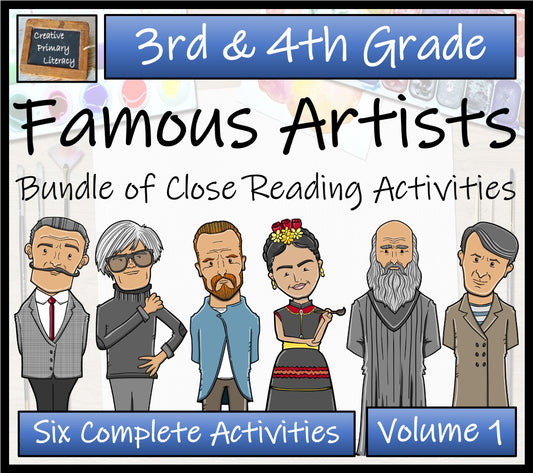 Famous Artists Close Reading Activity Bundle Volume 1 | 3rd Grade & 4th Grade