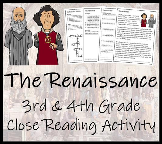 The Renaissance Close Reading Comprehension Activity | 3rd Grade & 4th Grade