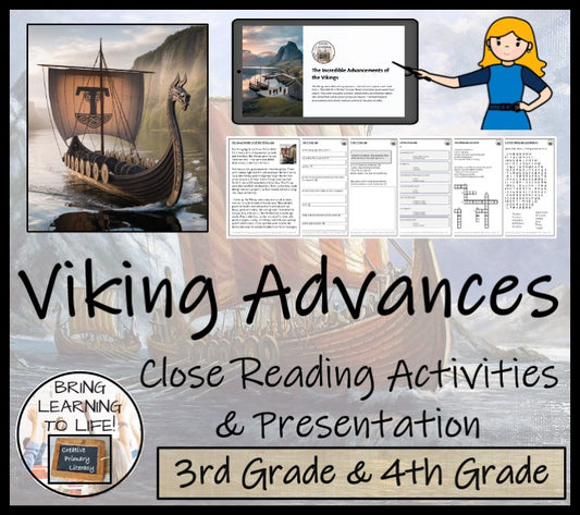 Viking Advancements Close Reading Comprehension Activities | 3rd & 4th Grade