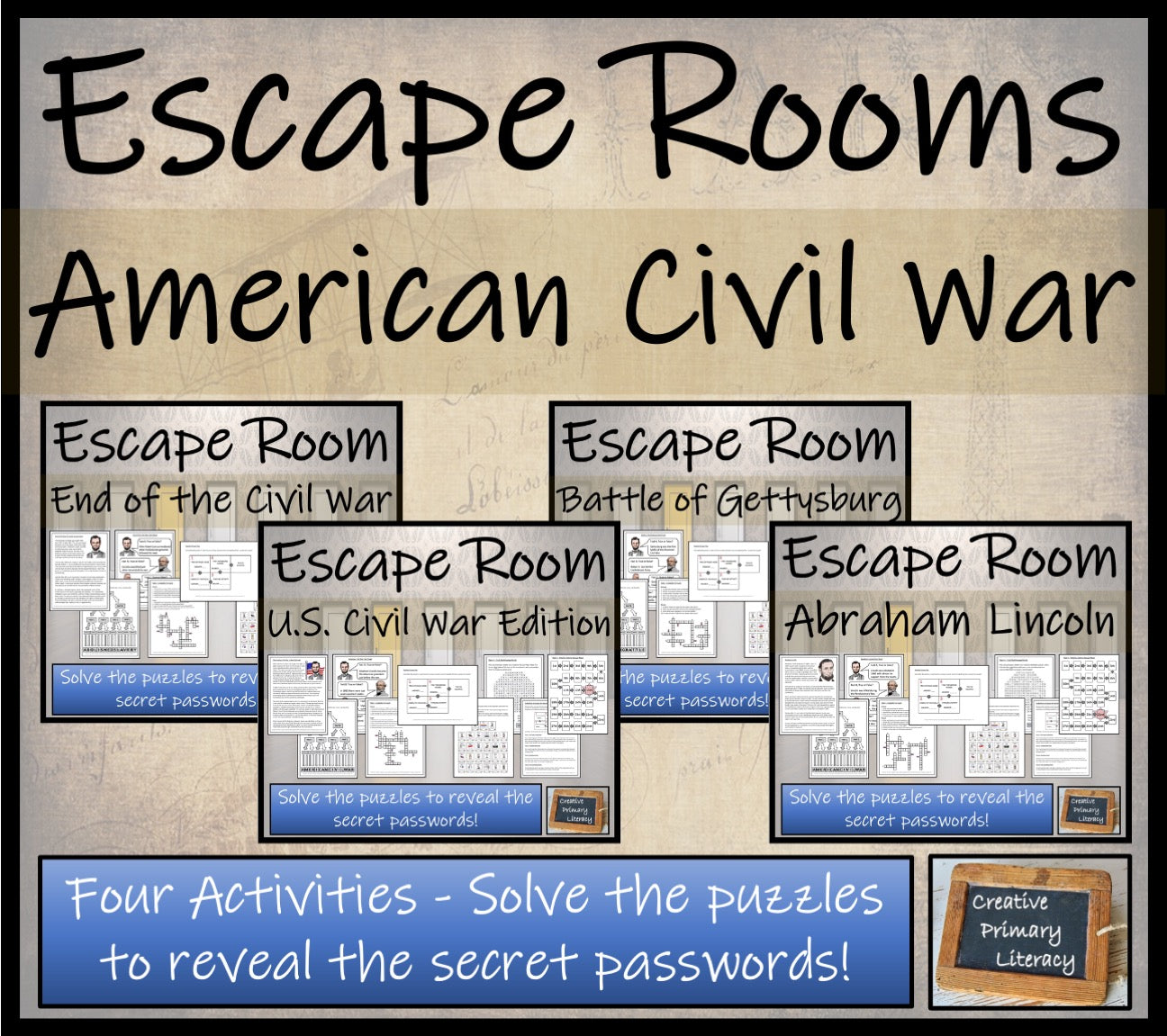 American Civil War Escape Room Activity Bundle | 5th Grade & 6th Grade