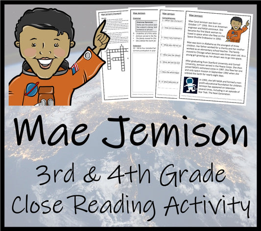 Mae Jemison Close Reading Comprehension Activity | 3rd Grade & 4th Grade