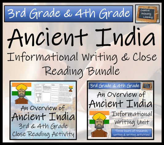Ancient India Close Reading & Informational Writing Bundle | 3rd & 4th Grade