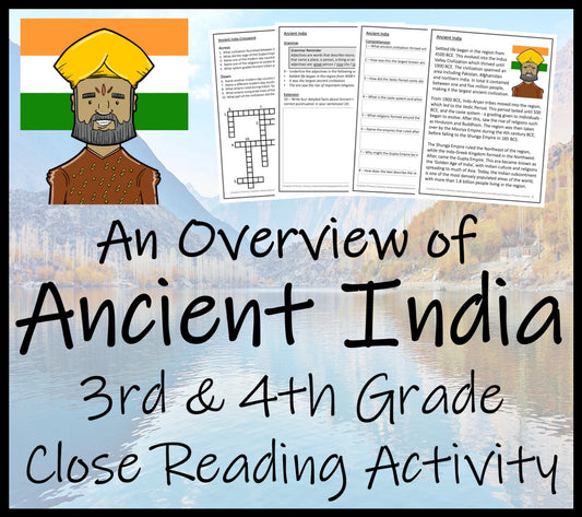 Ancient India Close Reading Comprehension Activity | 3rd Grade & 4th Grade
