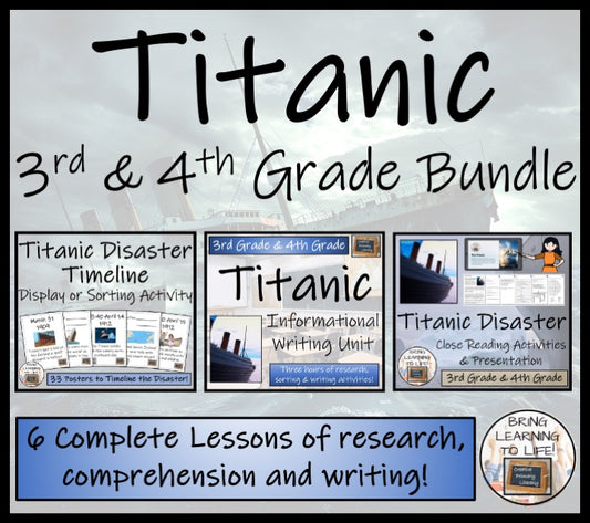 Titanic Display Timeline Close Reading and Writing Bundle | 3rd & 4th Grade