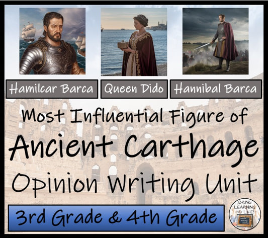 Most Influential of Ancient Carthage Opinion Writing Unit | 3rd & 4th Grade