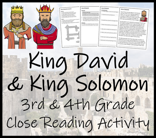 King David & King Solomon Close Reading Activity | 3rd Grade & 4th Grade