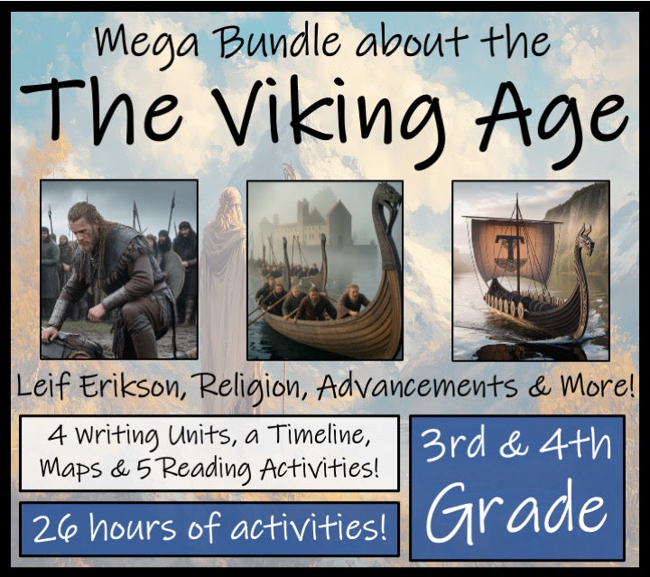 The Vikings Mega Bundle of Activities | 3rd Grade & 4th Grade