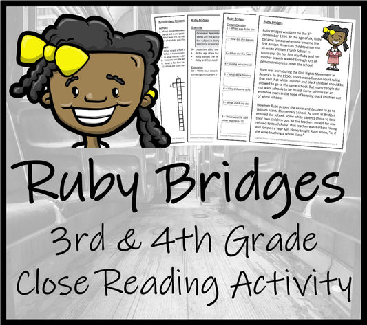 Ruby Bridges Close Reading Comprehension Activity | 3rd Grade & 4th Grade