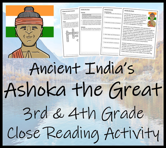 Ashoka the Great Close Reading Comprehension Activity | 3rd Grade & 4th Grade