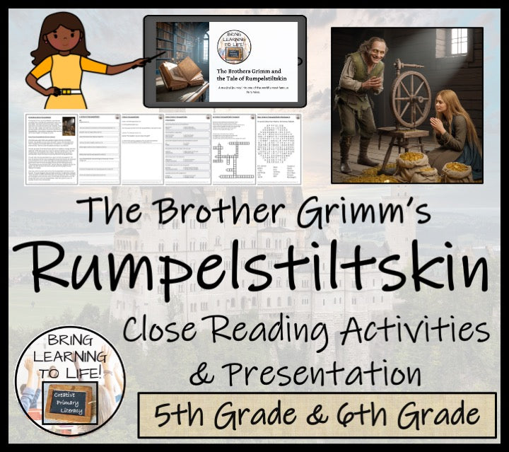Brothers Grimm's Rumpelstiltskin Reading Comprehension | 5th Grade & 6th Grade