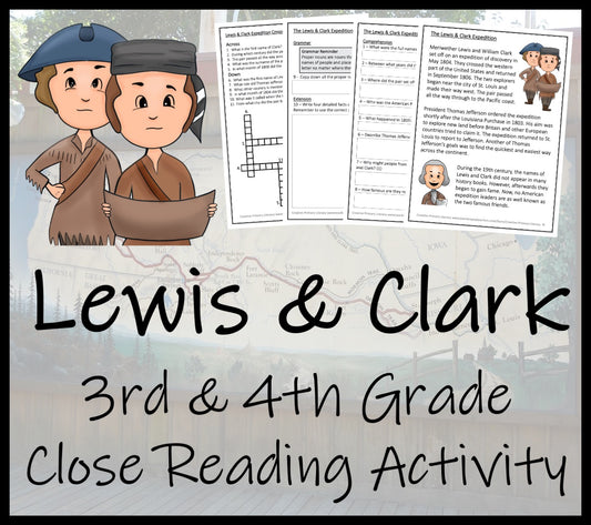 Lewis and Clark Expedition Close Reading Comprehension | 3rd & 4th Grade