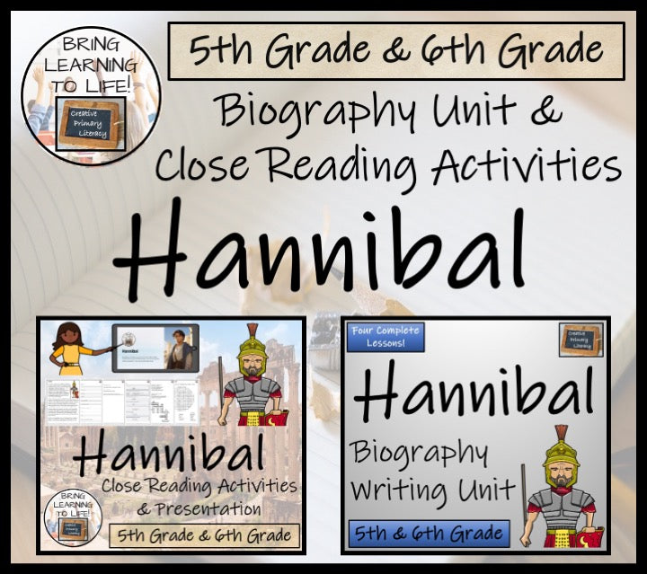 Hannibal Close Reading & Biography Bundle | 5th Grade & 6th Grade