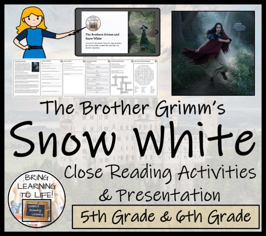 Brothers Grimm's Snow White Reading Comprehension | 5th Grade & 6th Grade