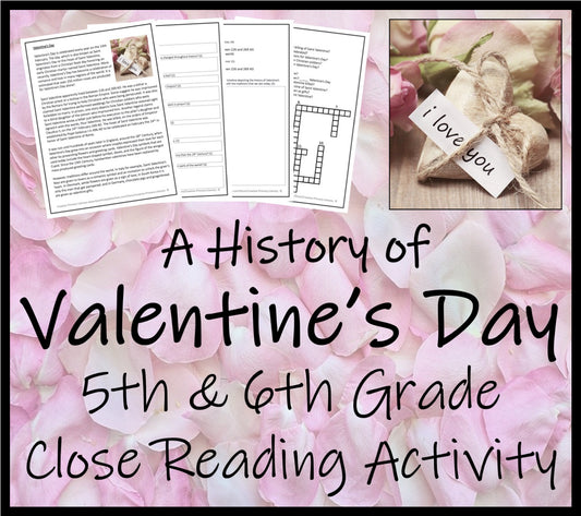 Valentine's Day Close Reading Comprehension Activity | 5th Grade & 6th Grade