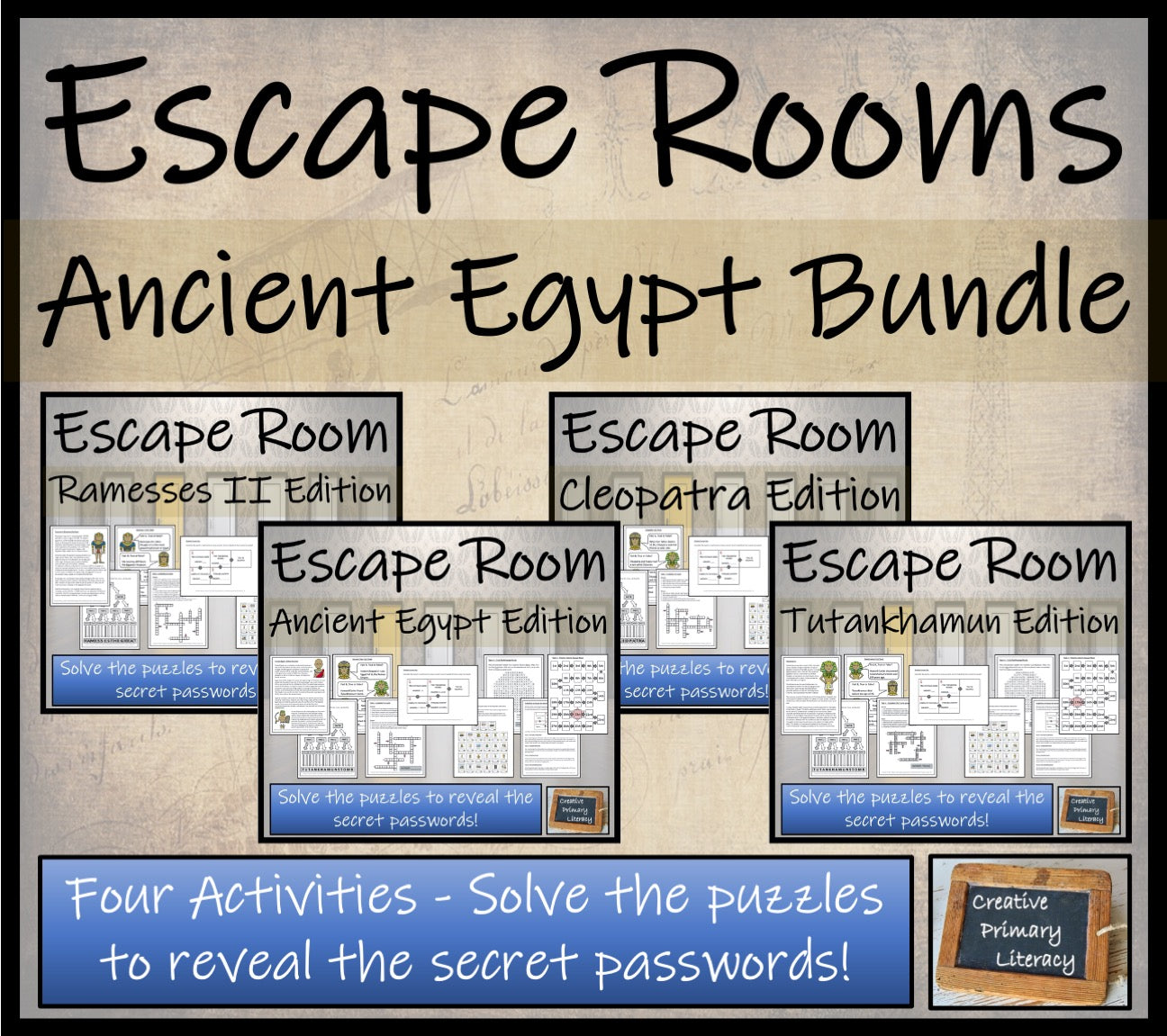 Ancient Egypt Escape Room Activity Bundle | 5th Grade & 6th Grade