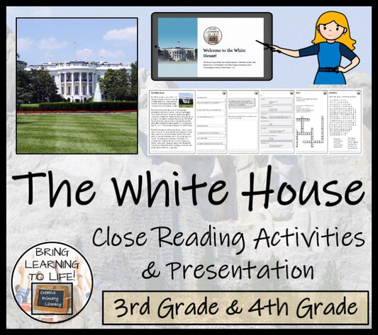 The White House Close Reading Comprehension Activities | 3rd Grade & 4th Grade