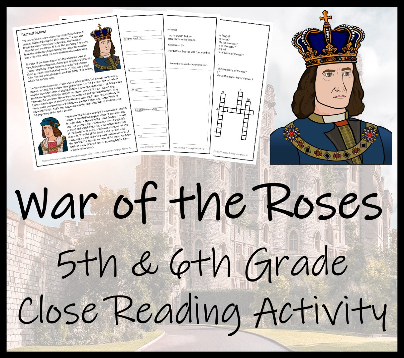The War of the Roses Close Reading Activity | 5th Grade & 6th Grade ...