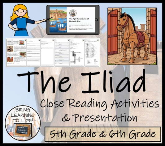 The Iliad Close Reading Comprehension Activities | 5th Grade & 6th Grade