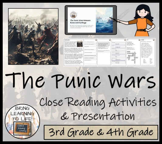 The Punic Wars Close Reading Comprehension Activities | 3rd Grade & 4th Grade