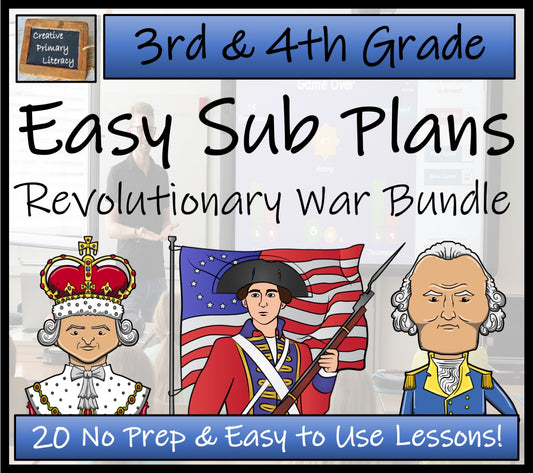 Emergency Sub Plans | American Revolutionary War Bundle | 3rd Grade & 4th Grade