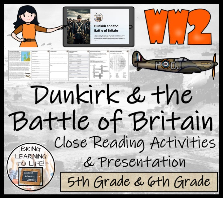 Dunkirk and the Battle of Britain Close Reading Comprehension | 5th & 6th Grade