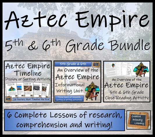 Aztec Empire Display Timeline Close Reading & Writing Bundle | 5th & 6th Grade