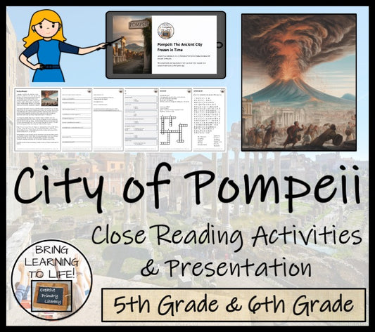 Pompeii Close Reading Comprehension Activities | 5th Grade & 6th Grade