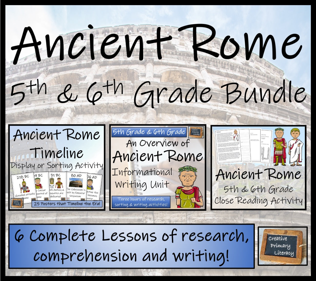 Ancient Rome Display Sorting Close Reading & Writing Bundle 5th & 6th Grade