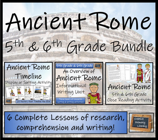 Ancient Rome Display Sorting Close Reading & Writing Bundle 5th & 6th Grade
