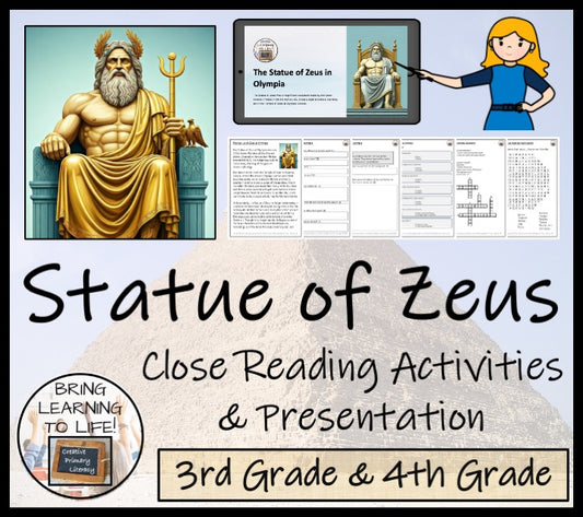 Statue of Zeus in Olympia Close Reading Activities | 3rd Grade & 4th Grade