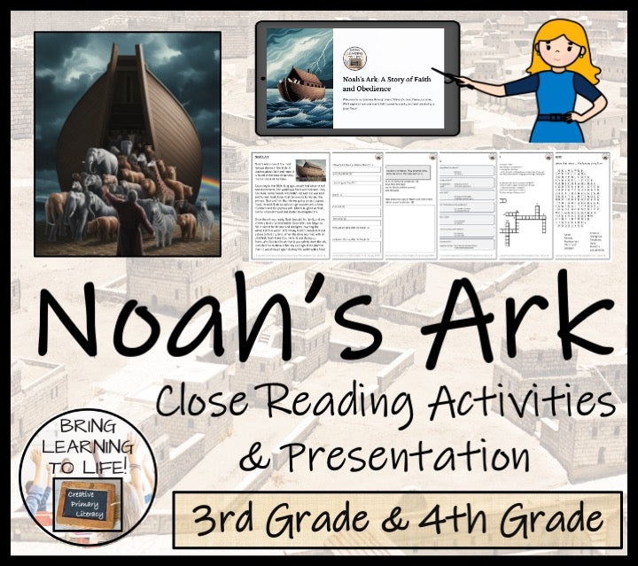 Noah's Ark Bible Story Close Reading Activities | 3rd Grade & 4th Grade