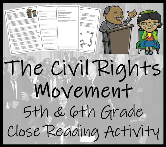 Civil Rights Movement Close Reading Comprehension Activity | 5th & 6th Grade