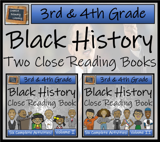 Black History Close Reading Comprehension Books 1 & 2 | 3rd Grade & 4th Grade