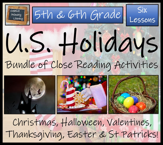 Holidays of the United States Close Reading Bundle | 5th Grade & 6th Grade