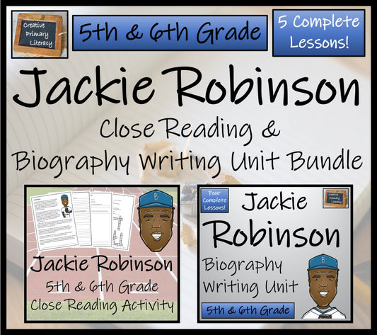 Jackie Robinson Close Reading & Biography Bundle | 5th Grade & 6th Grade