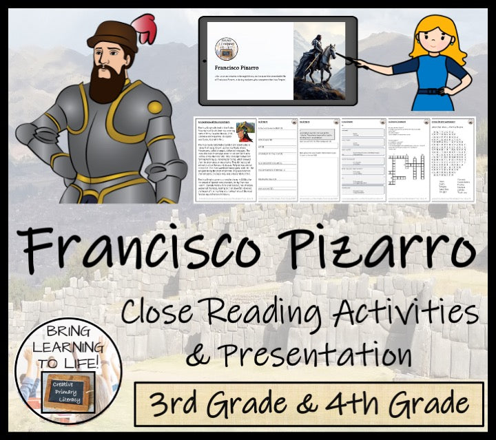 Francisco Pizarro Close Reading Comprehension Activities | 3rd Grade & 4th Grade