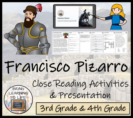 Francisco Pizarro Close Reading Comprehension Activities | 3rd Grade & 4th Grade