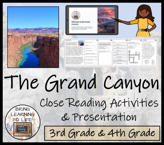 The Grand Canyon Close Reading Comprehension Activities | 3rd Grade & 4th Grade