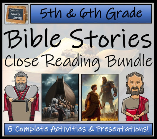 Bible Stories Close Reading Comprehension Bundle | 5th Grade & 6th Grade